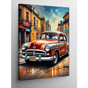 Kanvas Tablo Kırmızı Klasik Araba 70x100 cm