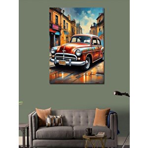 Kanvas Tablo Kırmızı Klasik Araba 70x100 cm