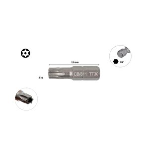 Ceta Form T30 X 25 Mm Delikli Torx Bits Uç Cb/811t