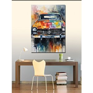 Kanvas Tablo Renkli Klasik Araba 100x140 cm