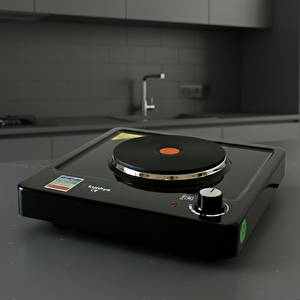 1001-1 Tek Gözlü Elektrikli Ocak Siyah Emaye