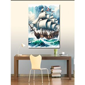 Kanvas Tablo İngiliz Korsan Gemisi 100x140 cm