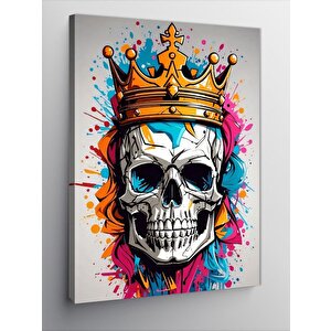 Kanvas Tablo Taçlı Kral Kurukafa 70x100 cm