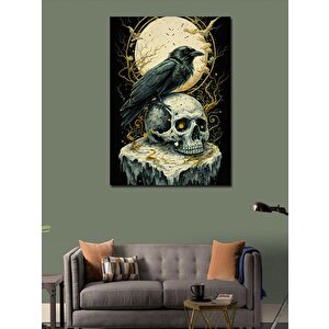 Kanvas Tablo Mistik Karga Ve Kuru Kafa 50x70 cm
