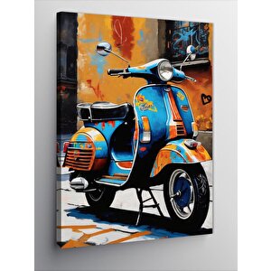 Kanvas Tablo Rekto Scooter Motor 100x140 cm