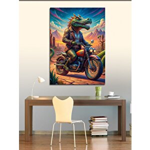 Kanvas Tablo Motorcu Timsah 70x100 cm