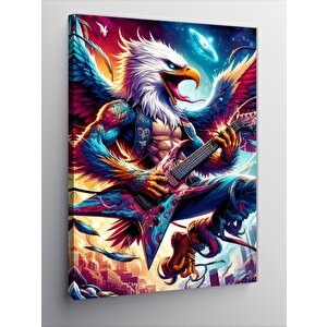 Kanvas Tablo Elektro Gitar Çalan Kartal 50x70 cm