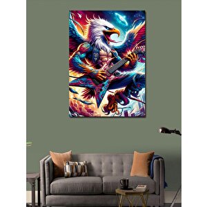 Kanvas Tablo Elektro Gitar Çalan Kartal 100x140 cm