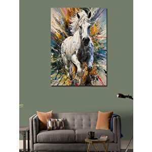 Kanvas Tablo Beyaz At 70x100 cm