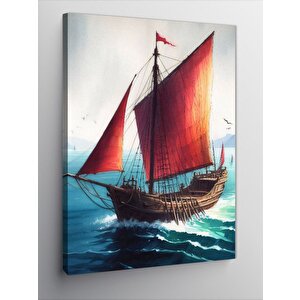 Kanvas Tablo Yelkenli Gemi 100x140 cm