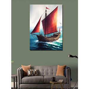 Kanvas Tablo Yelkenli Gemi 100x140 cm
