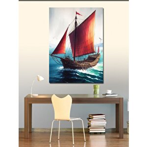 Kanvas Tablo Yelkenli Gemi 100x140 cm