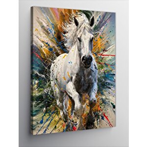 Kanvas Tablo Beyaz At 100x140 cm