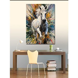 Kanvas Tablo Beyaz At 100x140 cm