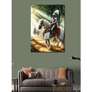 Kanvas Tablo Beyaz At Ve Şövalye 50x70 cm