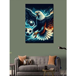 Kanvas Tablo Futbol Ve Siyah Beyaz Ve Kartal 100x140 cm