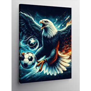 Kanvas Tablo Futbol Ve Siyah Beyaz Ve Kartal 50x70 cm