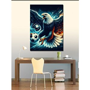 Kanvas Tablo Futbol Ve Siyah Beyaz Ve Kartal 50x70 cm