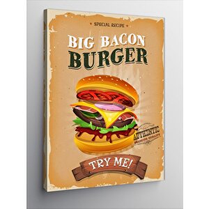 Kanvas Tablo Hamburger Temalı 100x140 cm