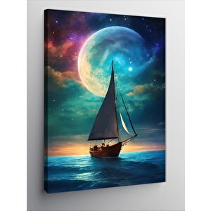 Kanvas Tablo Ay Işığı Veya Kendi Gemi 100x140 cm