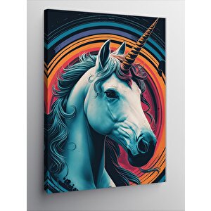 Kanvas Tablo Unicorn Boynuzlu At 100x140 cm
