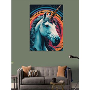 Kanvas Tablo Unicorn Boynuzlu At 50x70 cm