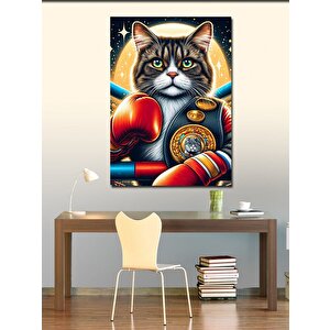 Kanvas Tablo Boksör Kedi Ve Kemeri 50x70 cm