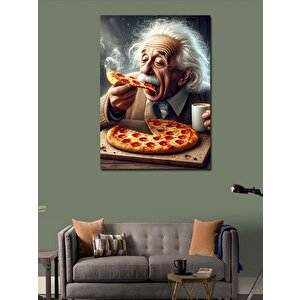 Kanvas Tablo Pizza Yiyen Albert Einstein 70x100 cm