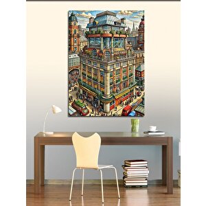 Kanvas Tablo Renkli Şehir 100x140 cm