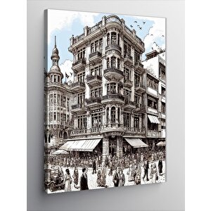Kanvas Tablo Siyah Beyaz Şehir 100x140 cm