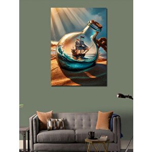 Kanvas Tablo Şişe İçinde Gemi 70x100 cm