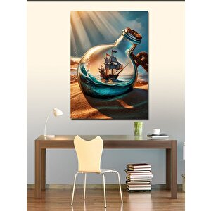 Kanvas Tablo Şişe İçinde Gemi 70x100 cm