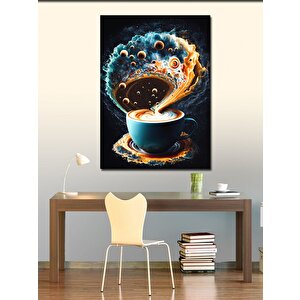 Kanvas Tablo Soyut Kahve Fincanı 50x70 cm