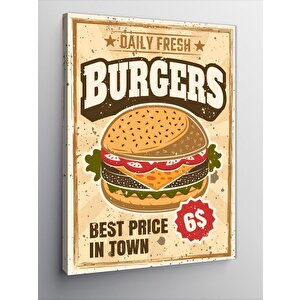 Kanvas Tablo Hamburger Dükkanı İçin 50x70 cm