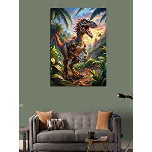 Kanvas Tablo Ormanda Dinozor 100x140 cm