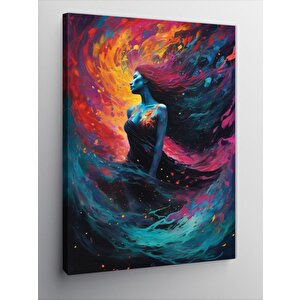 Kanvas Tablo Elbiseli Soyut Kadın 70x100 cm