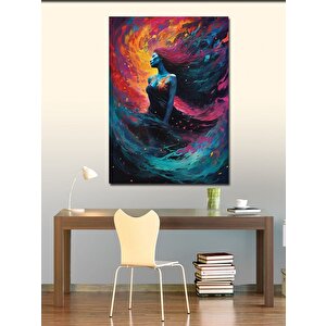 Kanvas Tablo Elbiseli Soyut Kadın 70x100 cm
