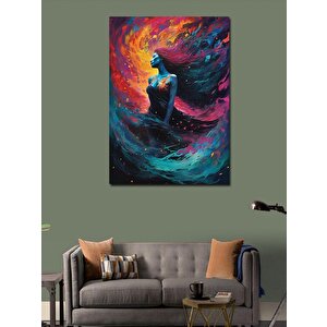 Kanvas Tablo Elbiseli Soyut Kadın 100x140 cm