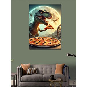 Kanvas Tablo Pizza Yiyen Dinazor 70x100 cm