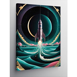 Kanvas Tablo Soyut Uzay Mekiği Roket 50x70 cm