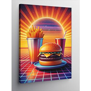 Kanvas Tablo Hamburger Menüsü 100x140 cm