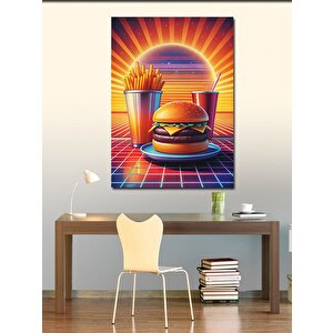 Kanvas Tablo Hamburger Menüsü 100x140 cm