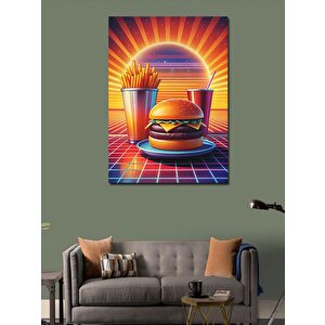 Kanvas Tablo Hamburger Menüsü 70x100 cm