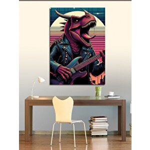 Kanvas Tablo Gitarcı Dinozor 70x100 cm