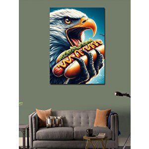 Kanvas Tablo Hotdog Yiyen Kartal 50x70 cm