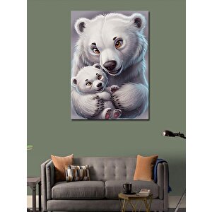 Kanvas Tablo Yavru Kutup Ayısı Ve Annesi 70x100 cm