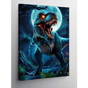 Kanvas Tablo Vahşi Doğada T-rex Dinazor 70x100 cm
