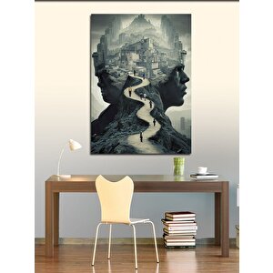 Kanvas Tablo Soyut İnsanlar Ve Şehir 50x70 cm