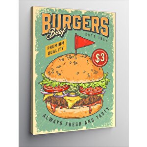 Kanvas Tablo Hamburger Temalı 50x70 cm
