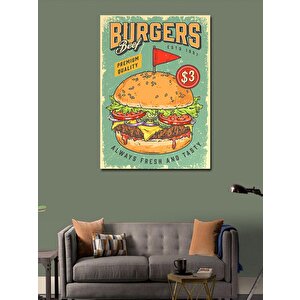 Kanvas Tablo Hamburger Temalı 50x70 cm